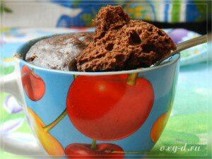 Шоколадный кекс в микроволновке за 5 минут