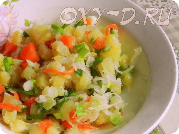 Картофельный салат с капустой