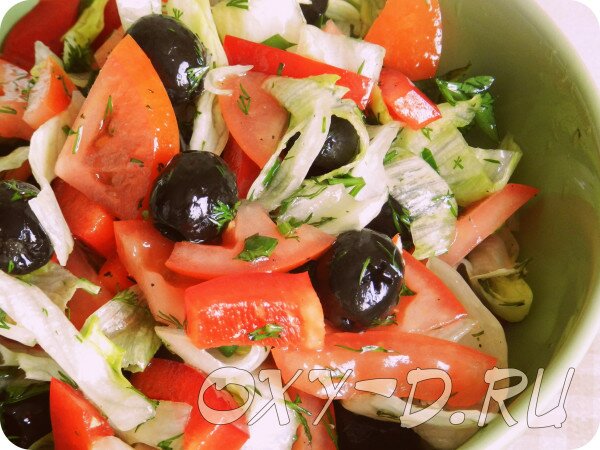 Салат с маслинами - рецепт